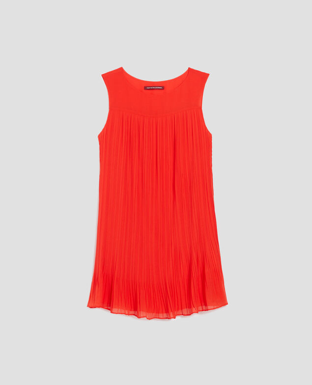 Pleated mini dress I250 cherry tomato