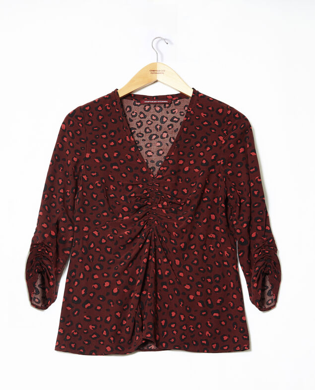 Frilly blouse Brown