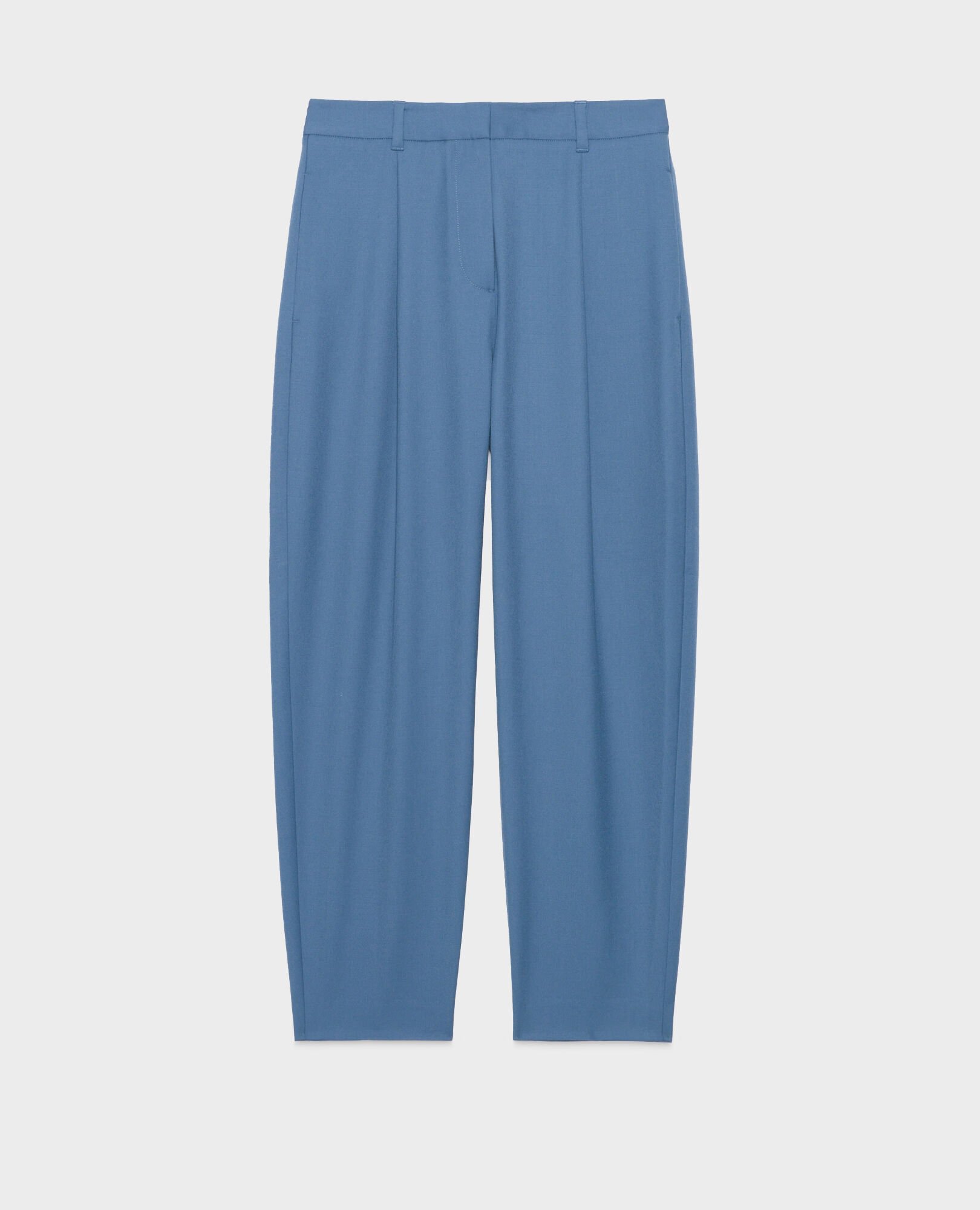 PEGGY - Wool carrot trousers blue horizon - Comptoir des