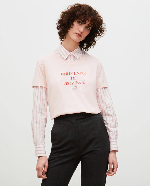 Short-sleeve cotton t-shirt Seashell pink