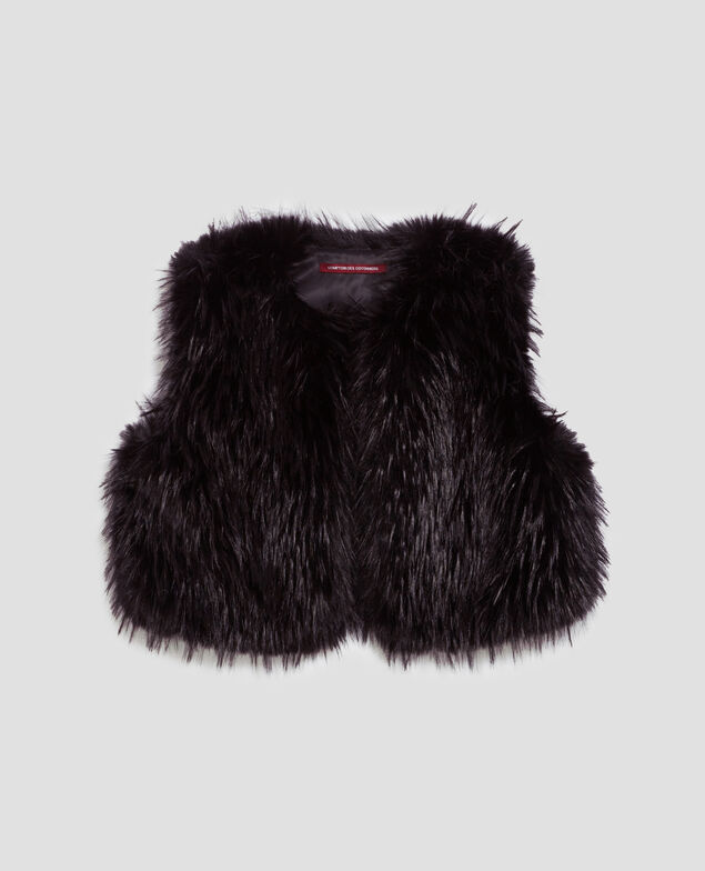 Faux fur gilet H091 black beauty