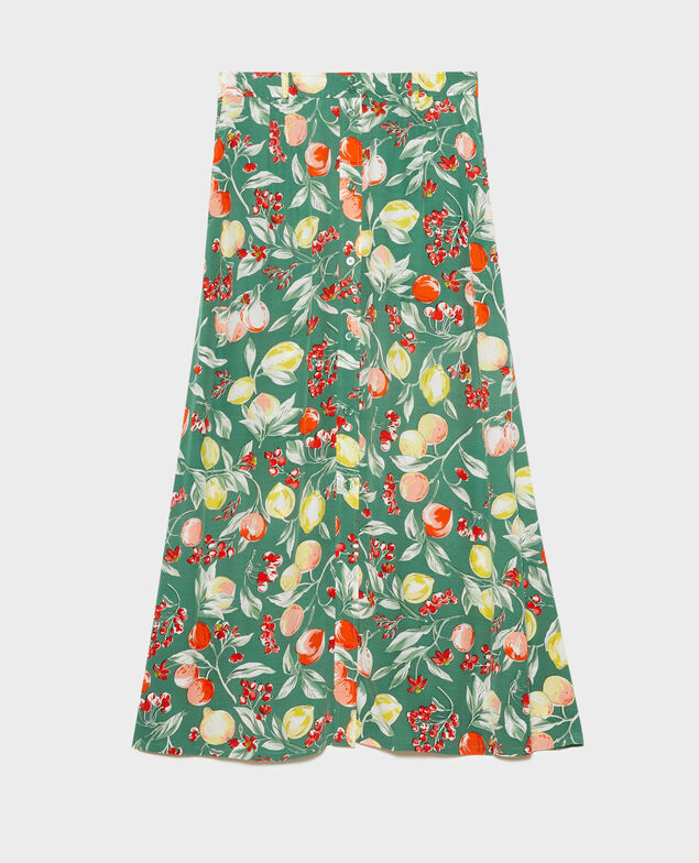 FRANCINE - Floaty midi skirt 103 print green