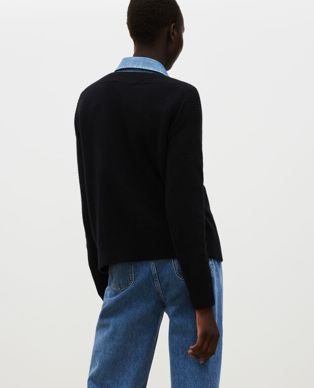 Cashmere boatneck jumper Black beauty