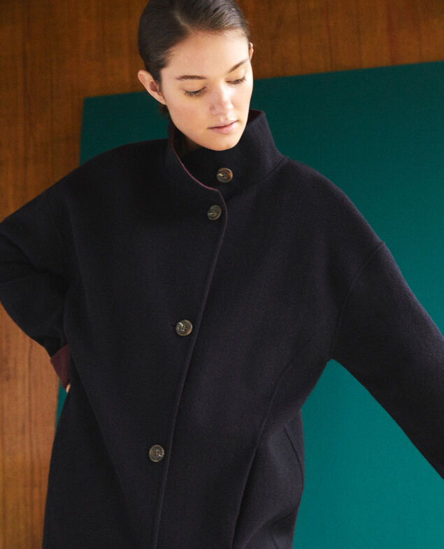 Coat with stand-up collar Blue