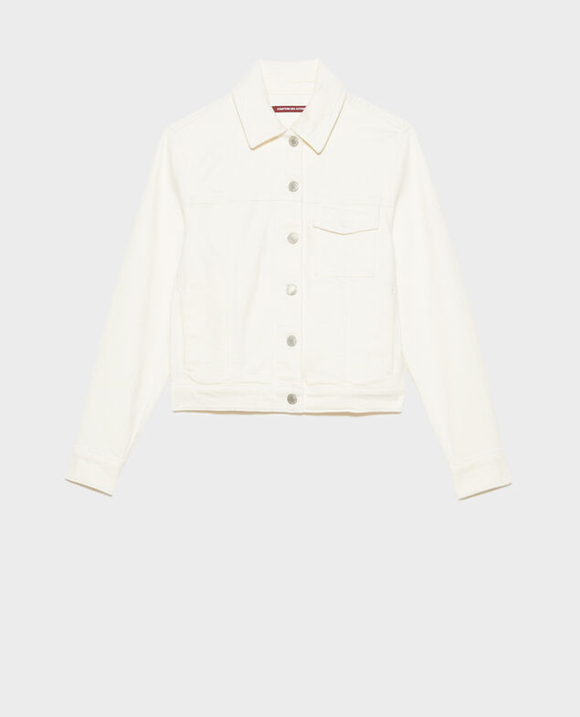 Short denim jacket 7209c 108 denim white