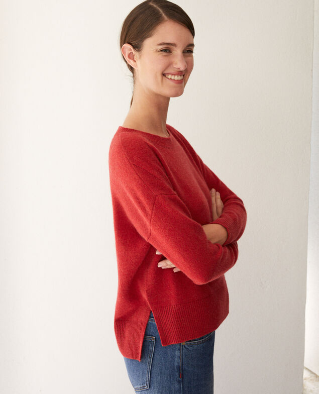 Cashmere jumper Pompeian red