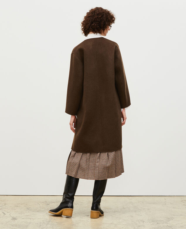 Double-sided wool coat Heather kaki