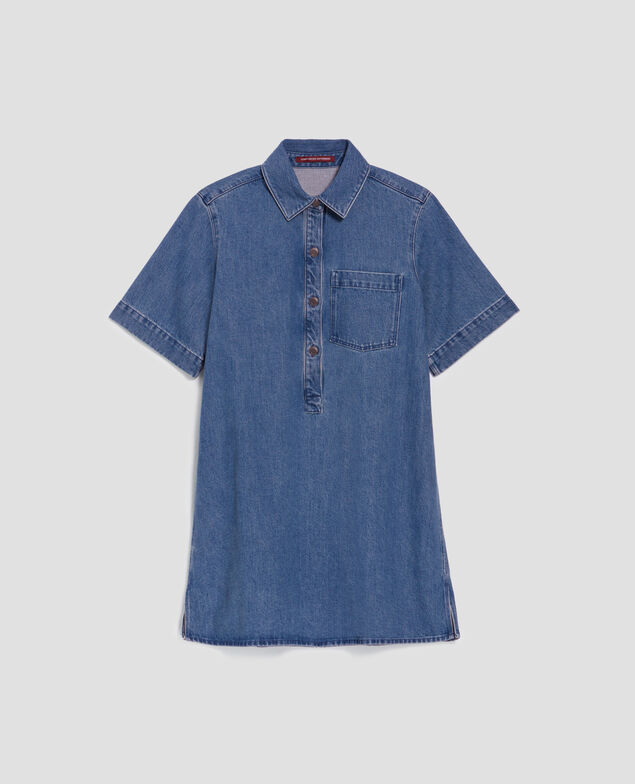 Denim mini shirt dress J621 light blue