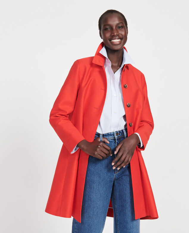 Cotton overcoat Fiery red