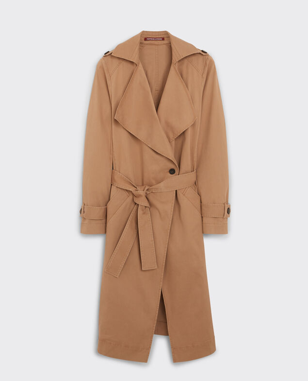 Long floaty trench coat Chamois rose
