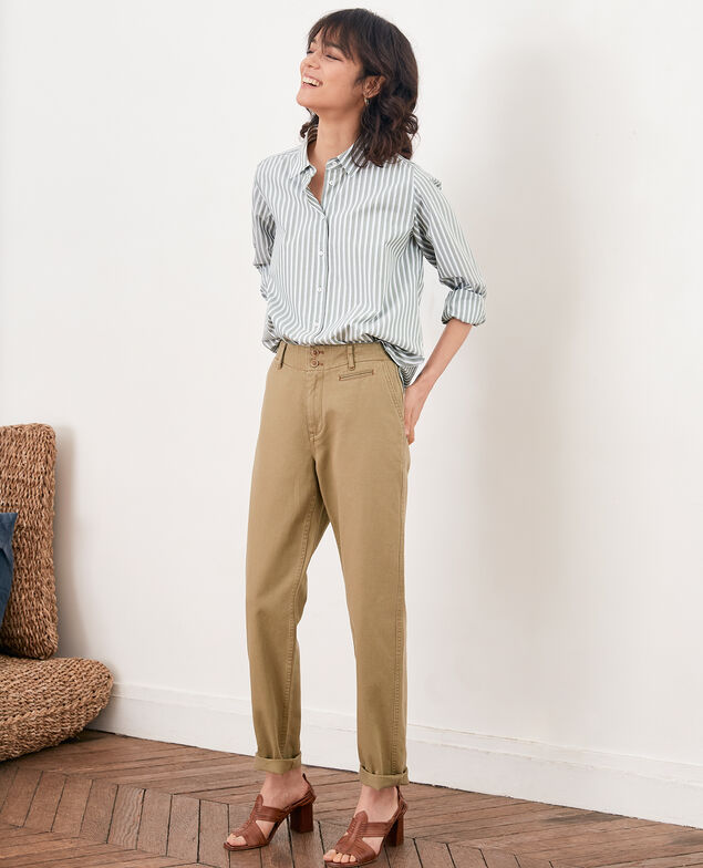 Striped oversize shirt Sage stripes