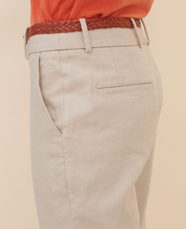 MARGUERITE - Cigarette trousers Oxford tan
