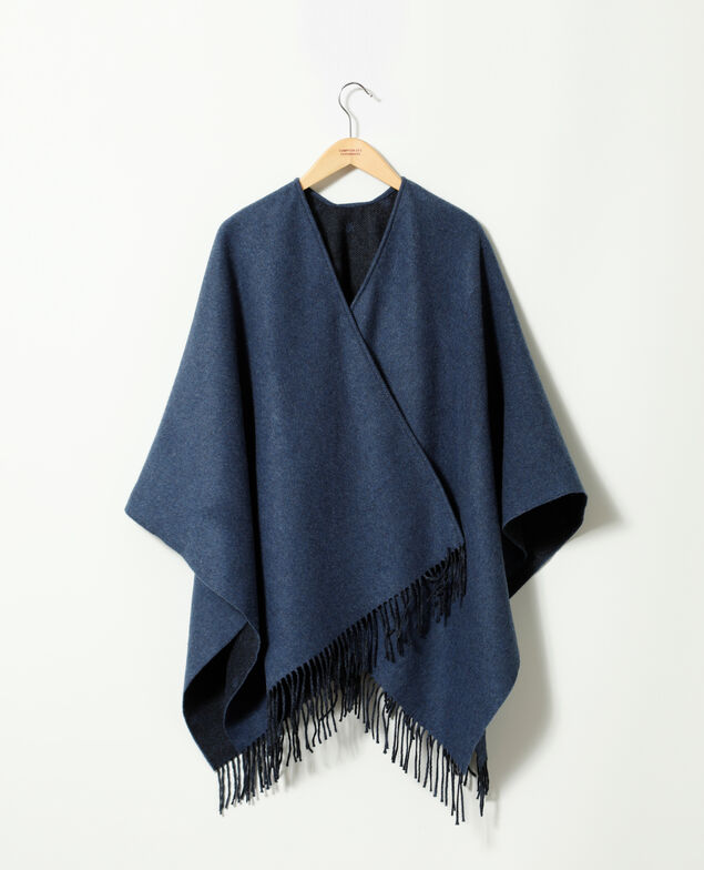  Wool blend cape Blue
