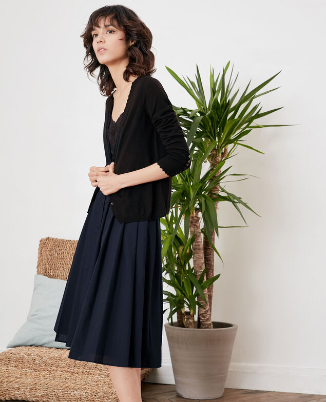 Thin wool cardigan Noir