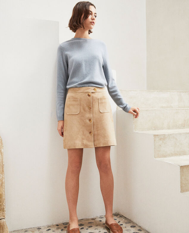Suede mini skirt Camel beige