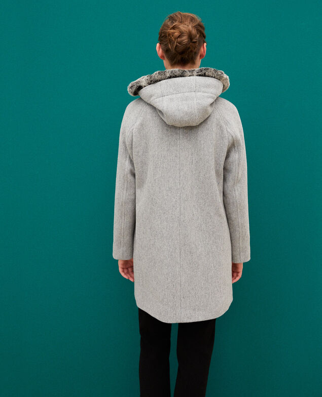 Hooded coat Light heather grey