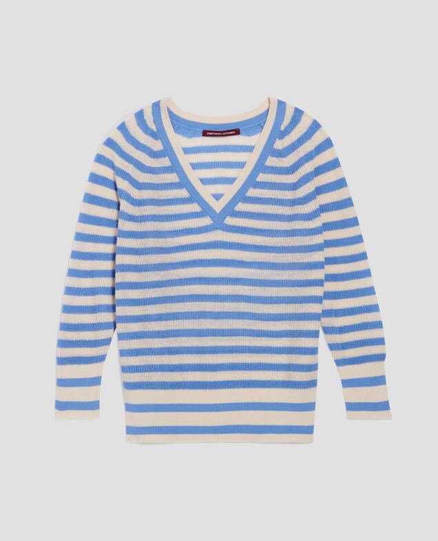 Linen V-neck jumper H601 thin savoie