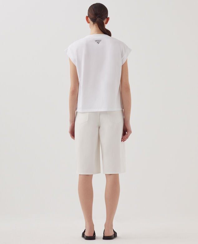 Boxy cotton t-shirt J001 white base words