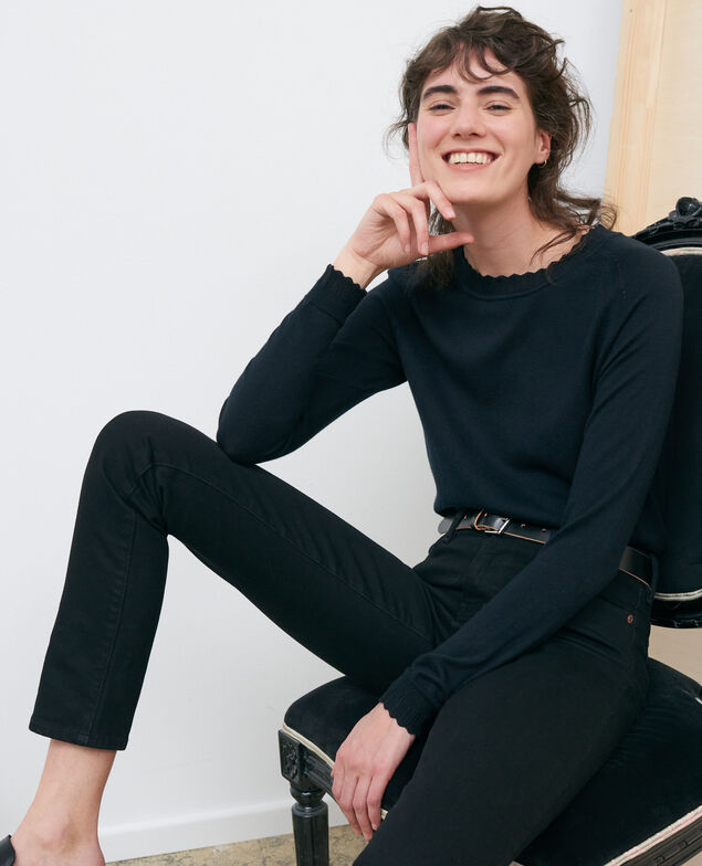 Cotton and silk jumper Black beauty