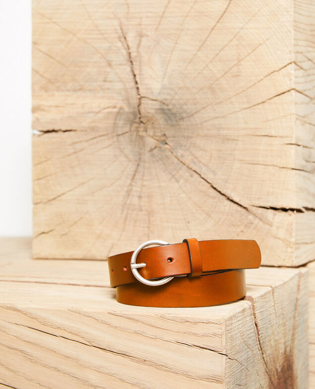 Smooth leather belt, medium model 4024 camel