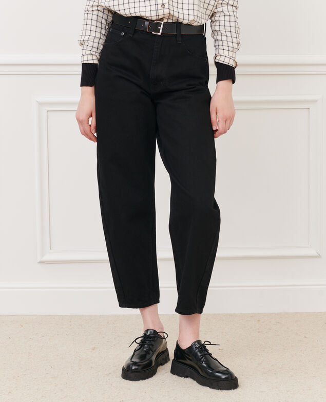 SYDONIE - BALLOON - Wide high-waisted 7/8 jeans Noir denim