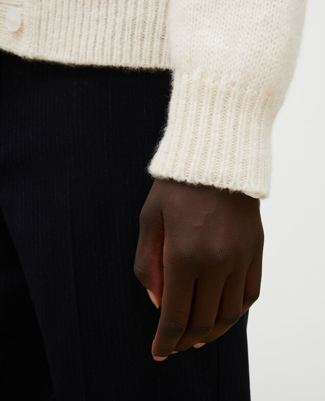 Oversize V-neck wool cardigan Jet stream