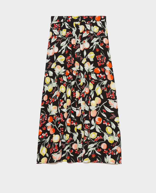 FRANCINE - Floaty midi skirt 103 print black