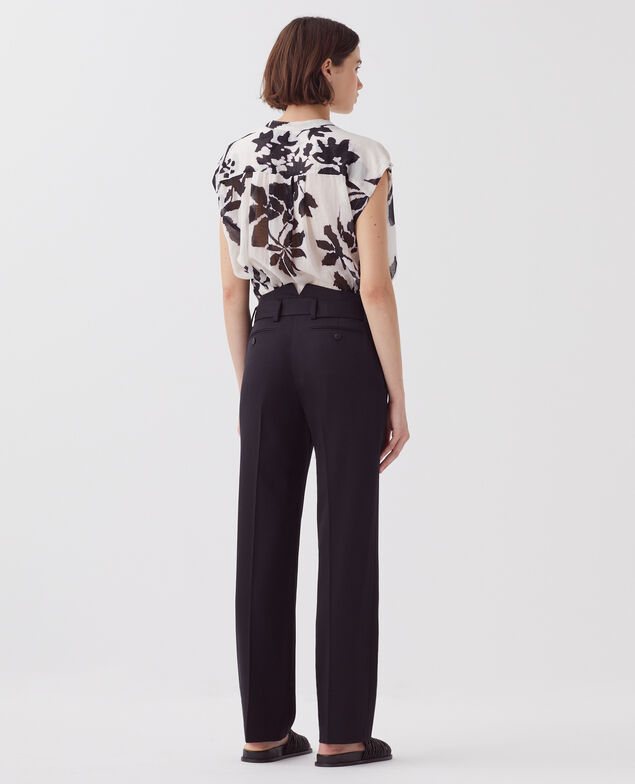 COLETTE - Slim fit straight wool trousers H091 black beauty