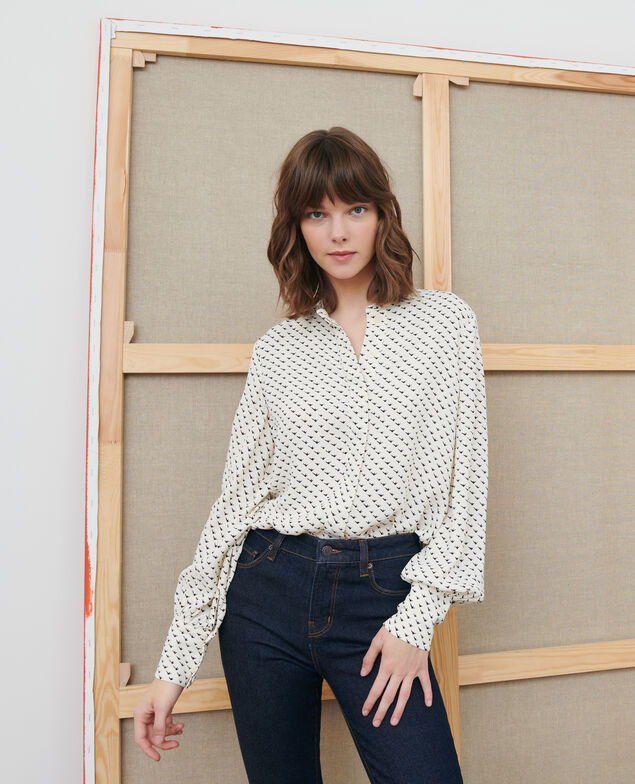 Printed blouse Birdy ivoire