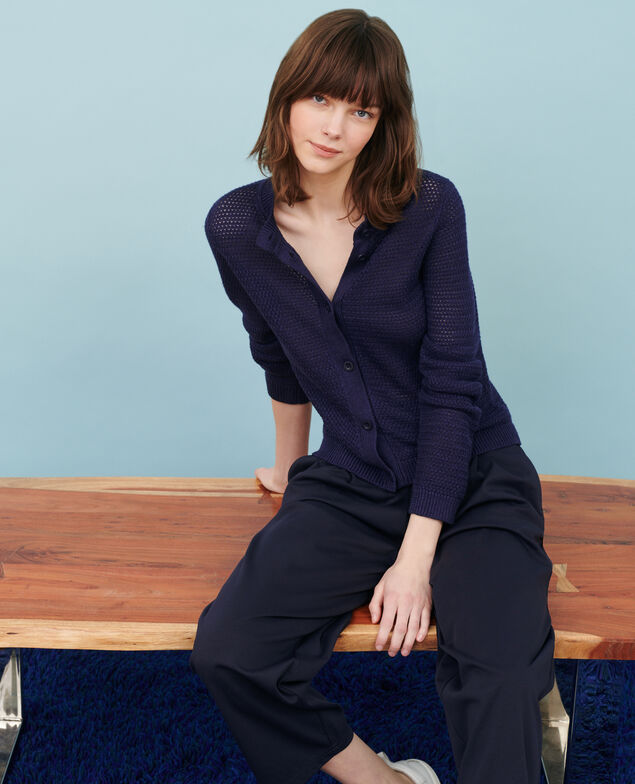Linen cardigan 68 blue