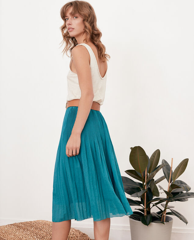 Pleated skirt Pacific green
