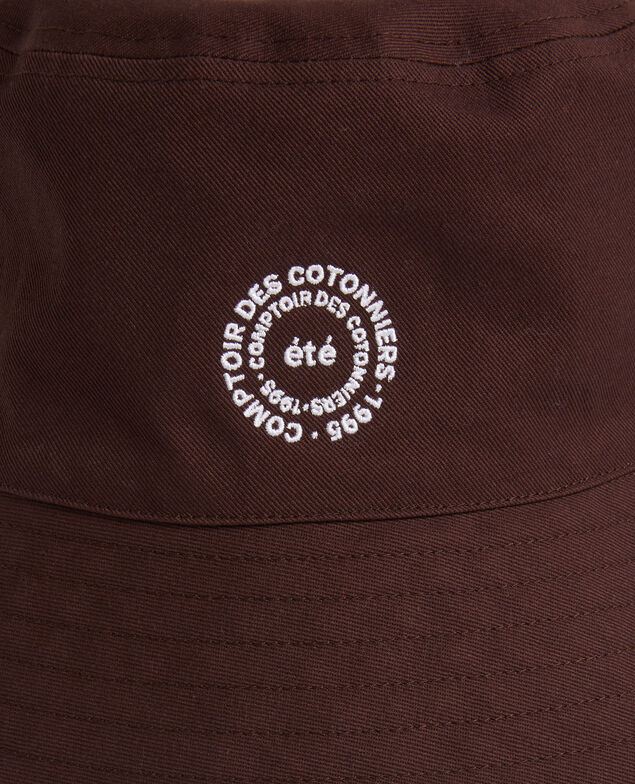 Bucket hat in plain cotton with embroidery Mole