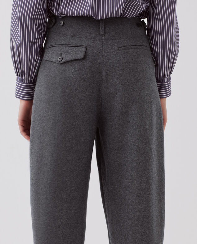 PEGGY - Carrot trousers I082 grey melange