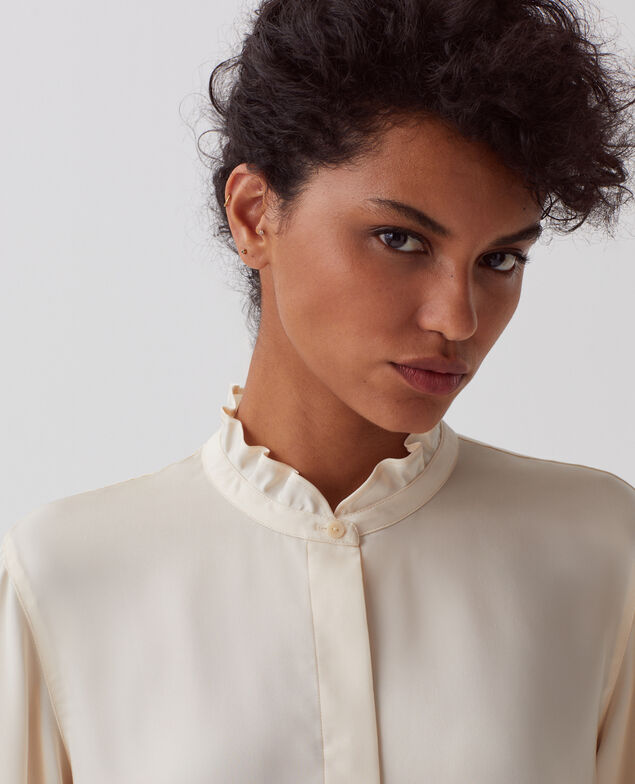 Fluid ruffled shirt U300 natural