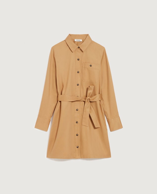 Workwear mini shirt dress K320 prairie sand