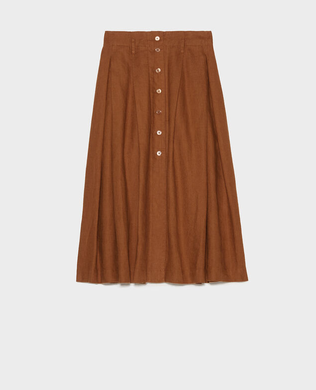 Mid-length linen skirt Monks robe