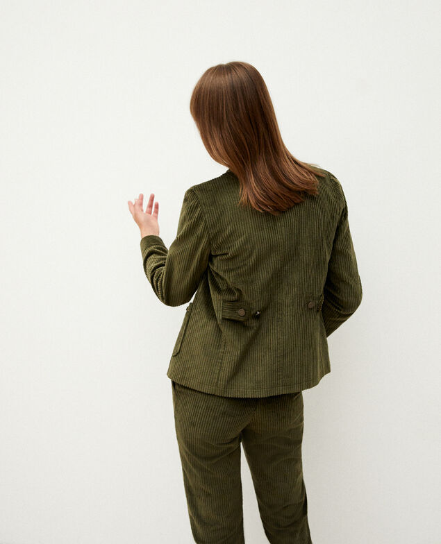 Ribbed corduroy jacket Olive night