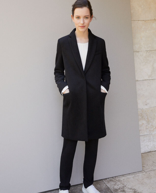 Coat with blazer collar Black