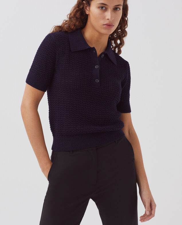 Short-sleeve polo jumper H694 baritone blue