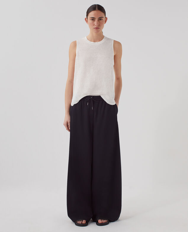 MARCELLE - Linen tank top U010 off white