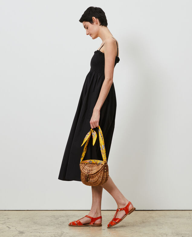 Cotton and silk maxi dress Black beauty