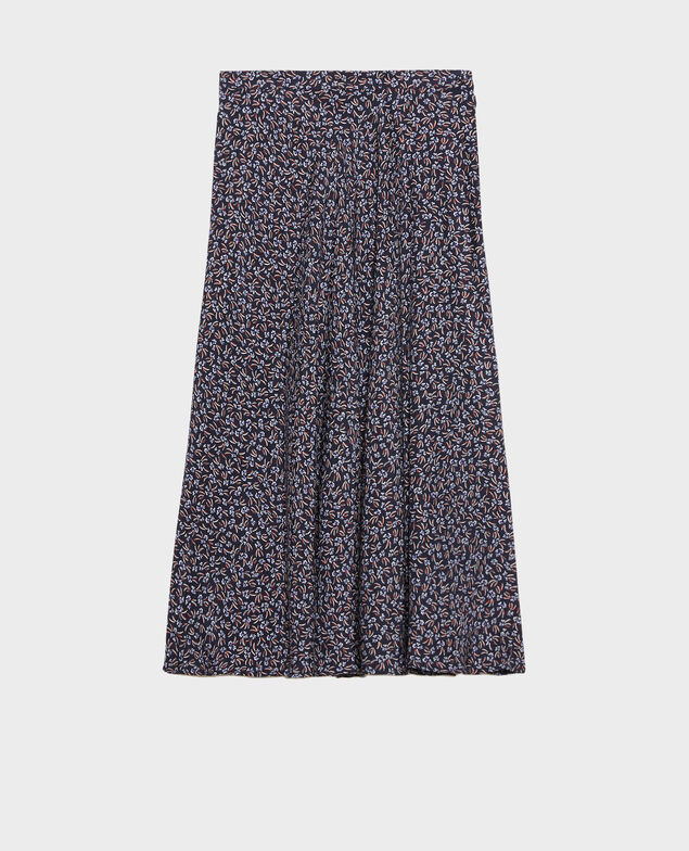 Silk skater skirt Clochette navy