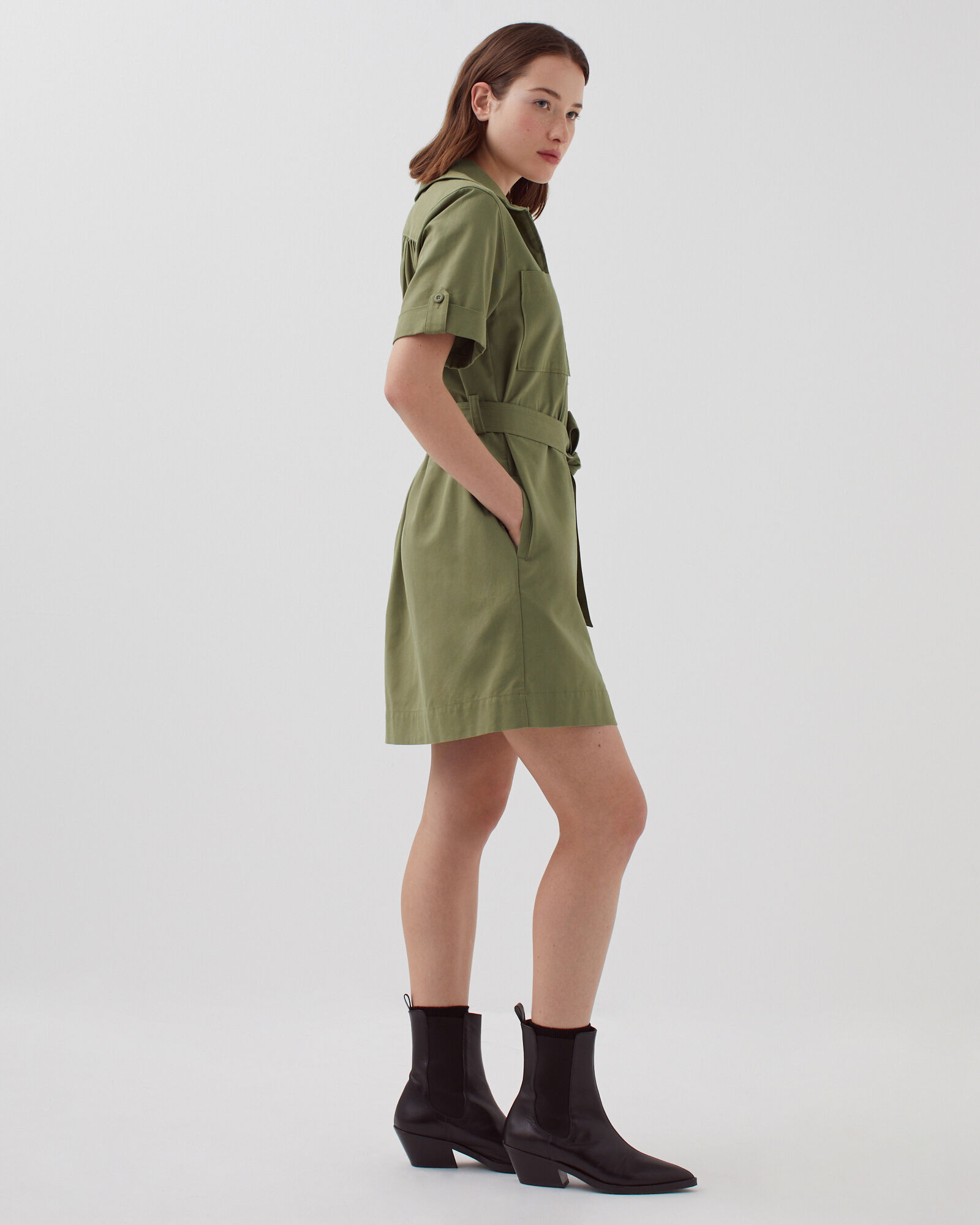Jacquard detail short dress Riu ネイビー Jacquard detail short dress – Riu
