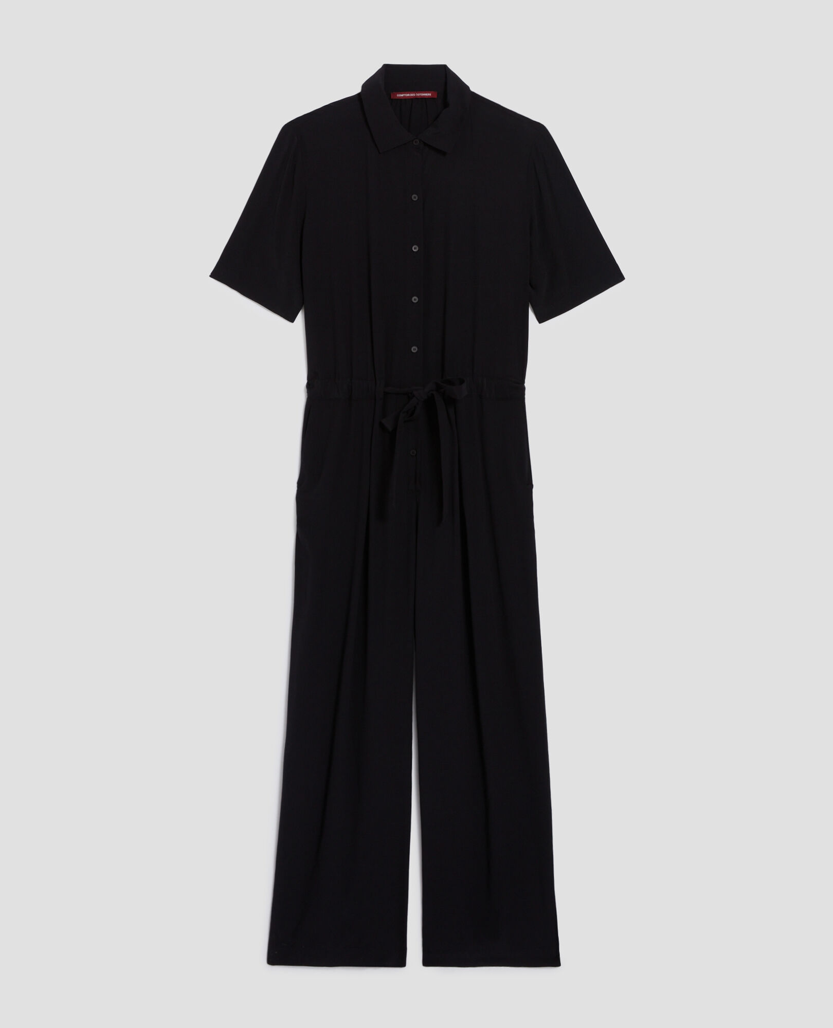 いちご⭐︎★gypsohila★Active Culotte(Black) Silky short-sleeve jumpsuit black beauty - Comptoir des