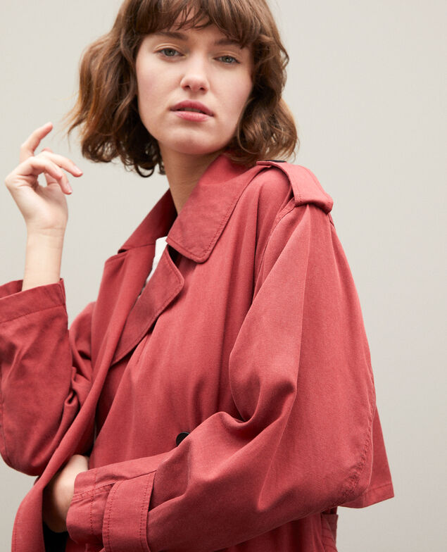 Mid-length trench coat Red