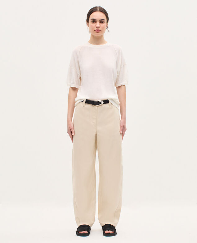 Barrel leg trousers H013 gardenia