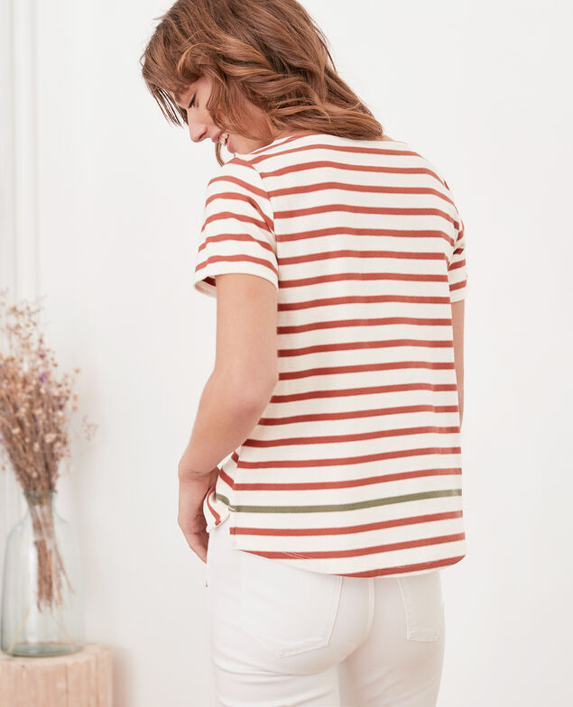 Striped T-shirt Kaolin/auburn/sage
