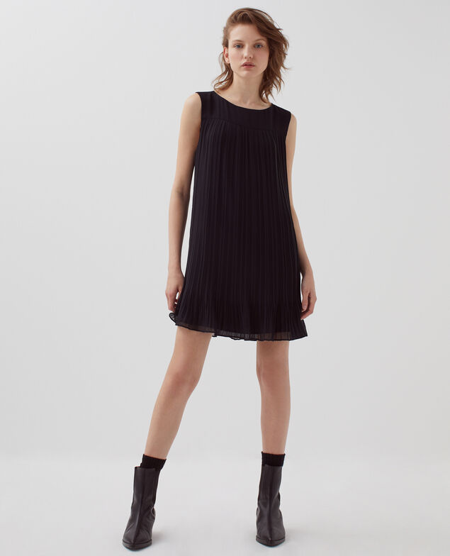 Pleated mini dress H091 black beauty