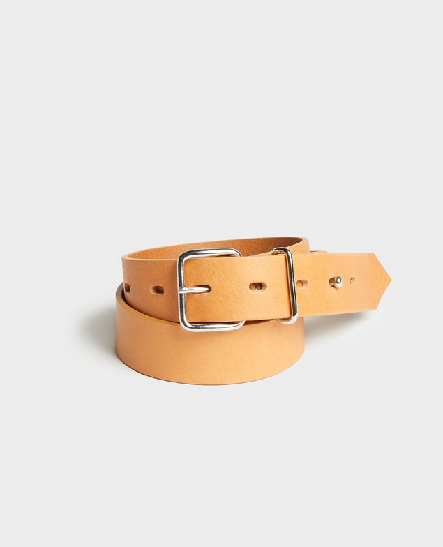Leather belt Camel