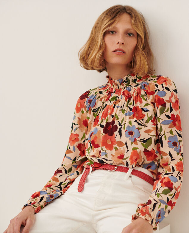 Printed blouse 8857 31 beige print